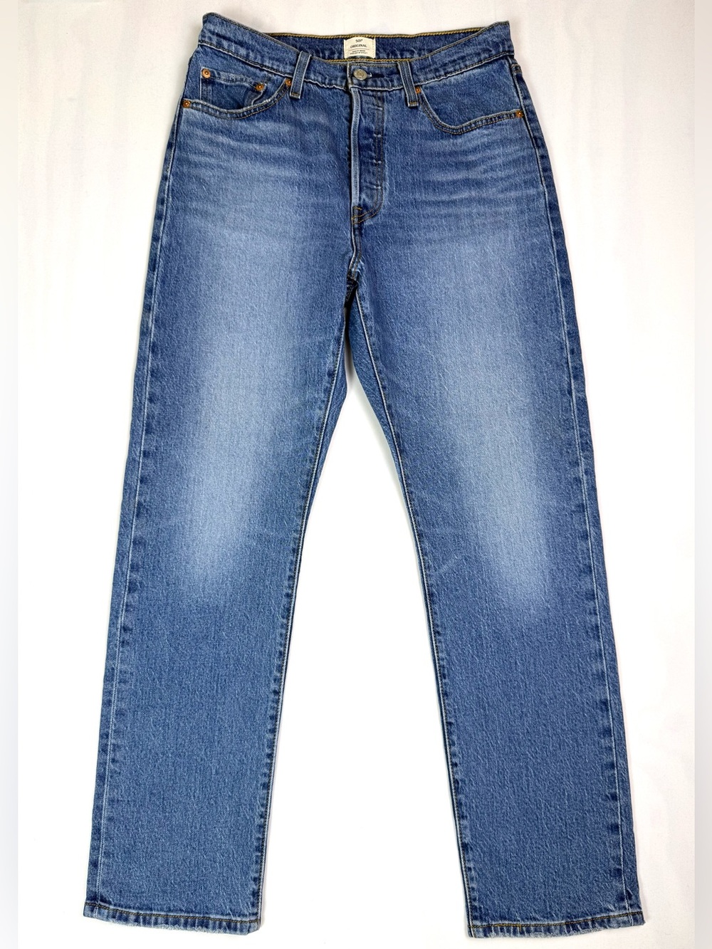 Levi’s 501 Original Jeans Womens 29x30 High Rise Straight Leg Button Fly Blue
